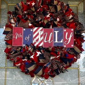 Festive Red and White Holiday Wreath